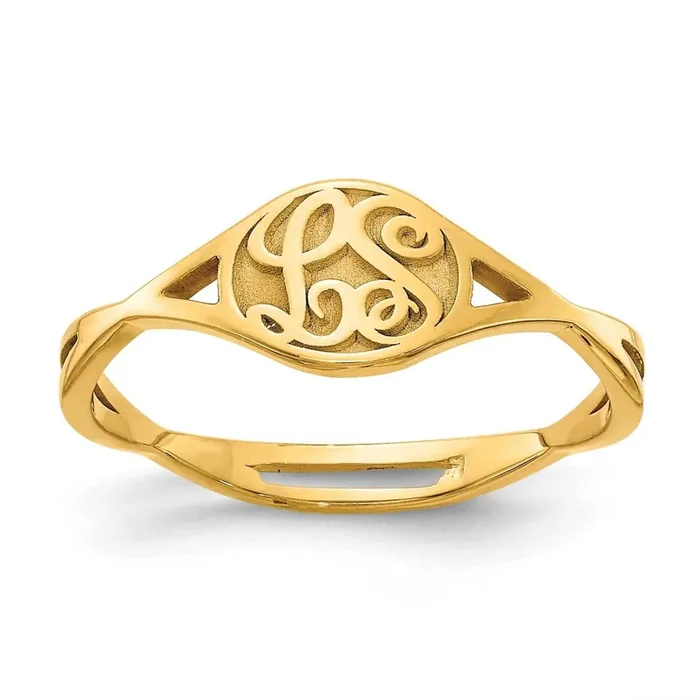 Twisted Initial Ring Gold-plated Epoxied XNR101GP
