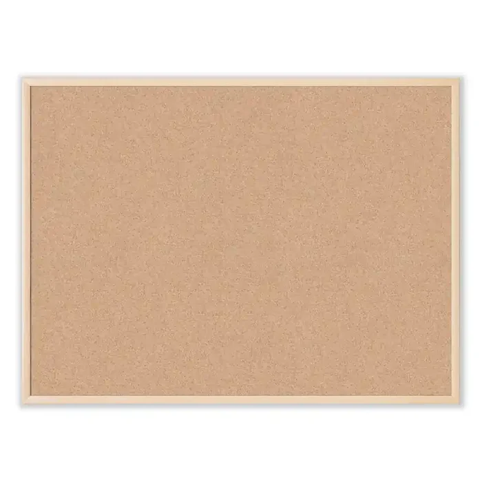 U Brands Cork Bulletin Board, 48″ x 36″ (Actual Size 47″ x 35″), Tan Surface, Birch Finished Wood Frame