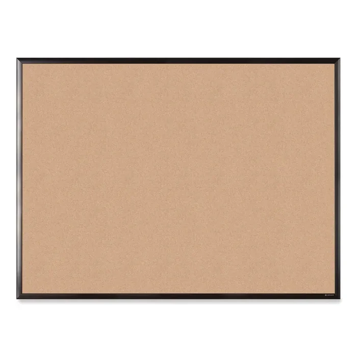 U Brands Cork Bulletin Board with Aluminum Frame, 48″ x 36″ (Actual Size 47″ x 35″), Tan Surface, Black Aluminum Frame