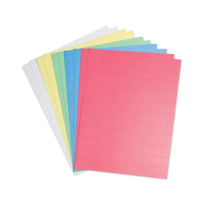 U Brands Data Card Replacement Sheet, 8.5 x 11 Sheets, Perforated at 1″, Assorted, 10/Pack