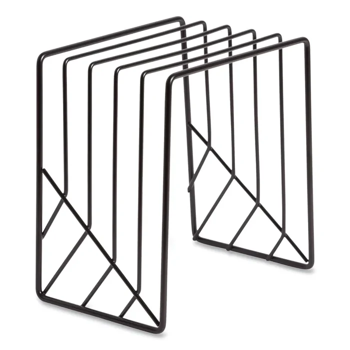 U Brands Vena Wire Letter Sorter, 5 Sections, Assorted Sizes, 3.94 x 5.24 x 6.1, Black