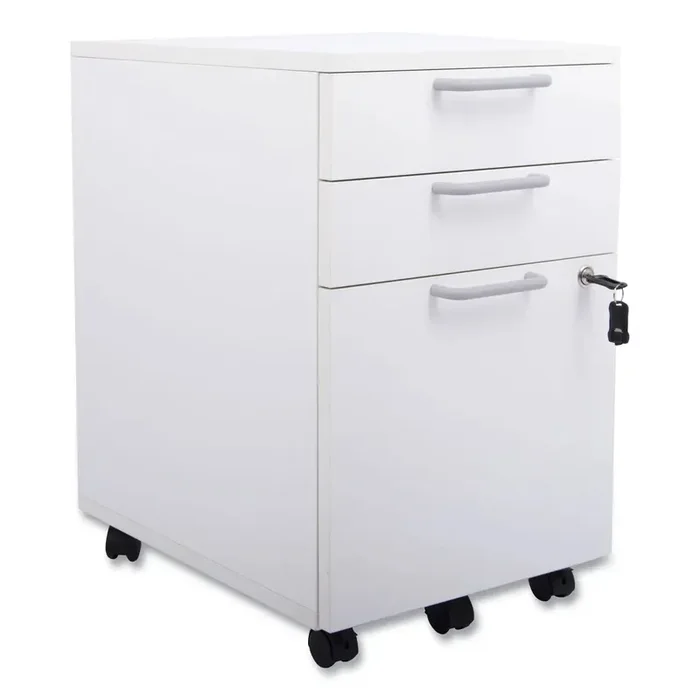 Union & Scale™ Essentials Mobile Pedestal File, Left Or Right, 3-Drawers Box/box/file, Legal/letter, White, 15.6″ X 21.3″ X 24.3″