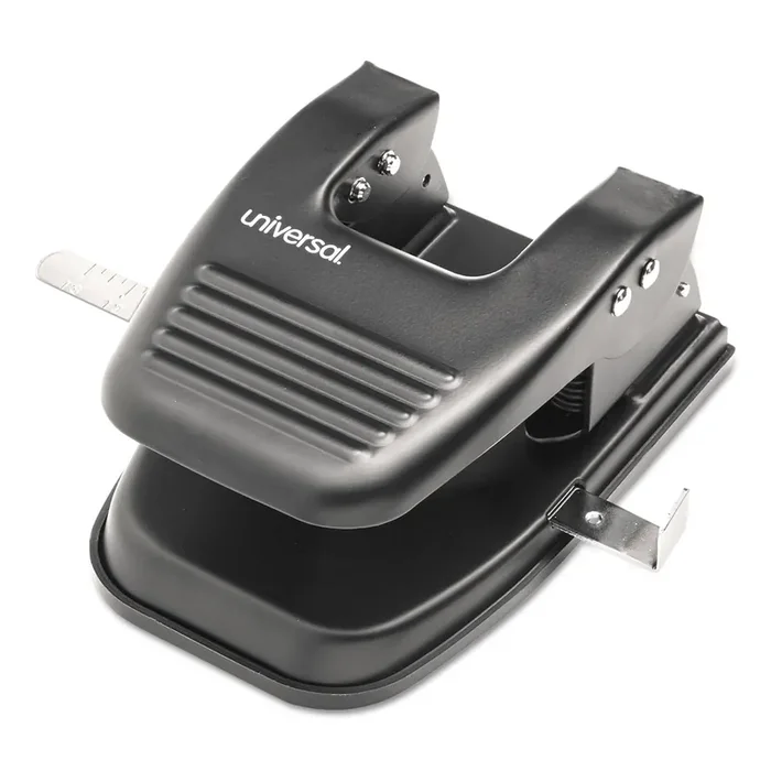 Universal® 30-Sheet Two-Hole Punch, 9/32″ Holes, Black