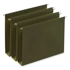 Universal® Box Bottom Hanging File Folders, 2″ Capacity, Letter Size, 1/5-Cut Tabs, Standard Green, 25/Box