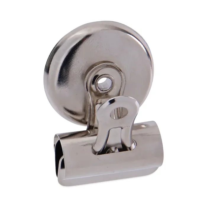 Universal® Bulldog Magnetic Clips, Small, Nickel, 18/Pack
