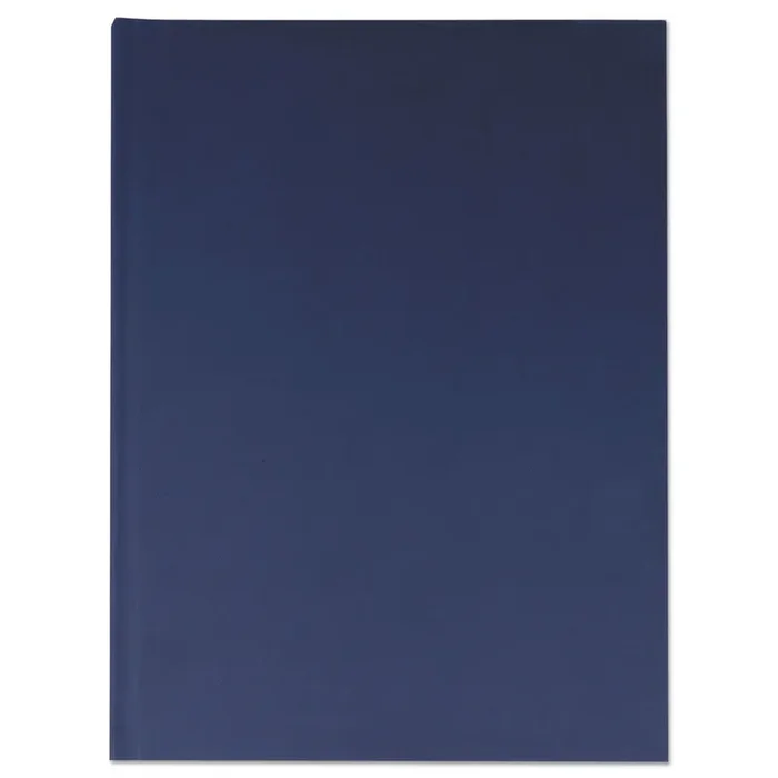 Universal® Casebound Hardcover Notebook, 1-Subject, Wide/Legal Rule, Dark Blue Cover, (150) 10.25 x 7.63 Sheets