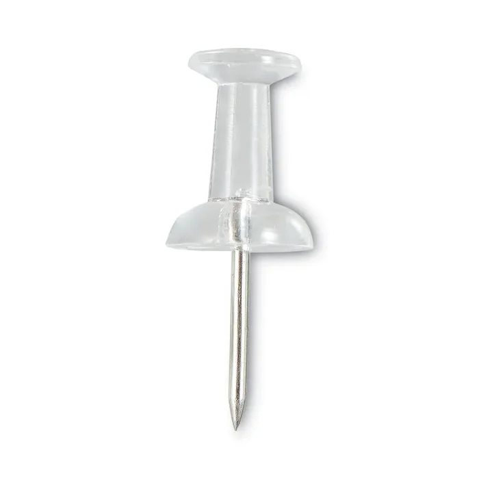 Universal® Clear Push Pins, Plastic, Clear, 0.38″, 400/Pack