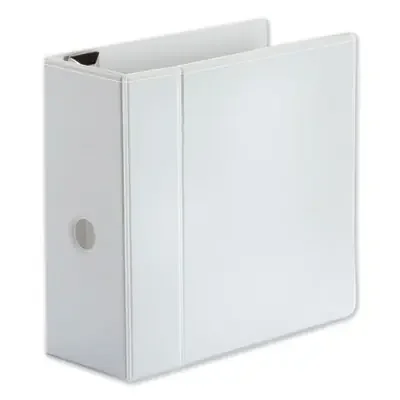 Universal® Deluxe Easy-To-Open D-Ring View Binder, 3 Rings, 5″ Capacity, 11 X 8.5, White