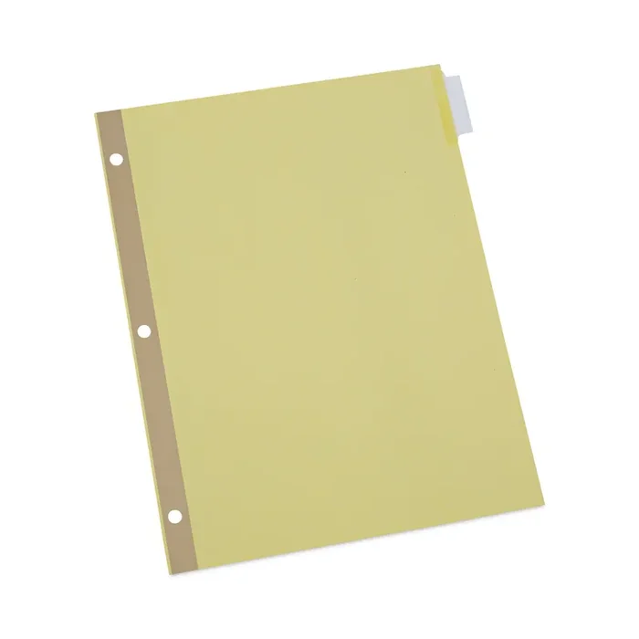 Universal® Deluxe Extended Insertable Tab Indexes, 8-Tab, 11 x 8.5, Buff, Clear Tabs, 24 Sets