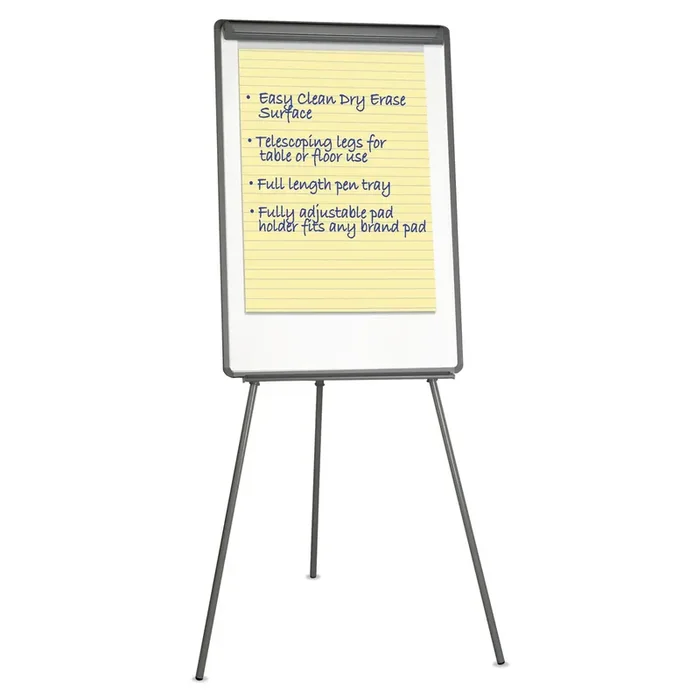 Universal® Dry Erase Board with Tripod Easel, 29″ x 41″, White Surface