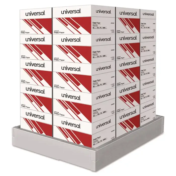 Universal® Legal Size Copy Paper, 92 Bright, 20 lb Bond Weight, 8.5 x 14, White, 500 Sheets/Ream, 10 Reams/Carton, 30 Cartons/Pallet