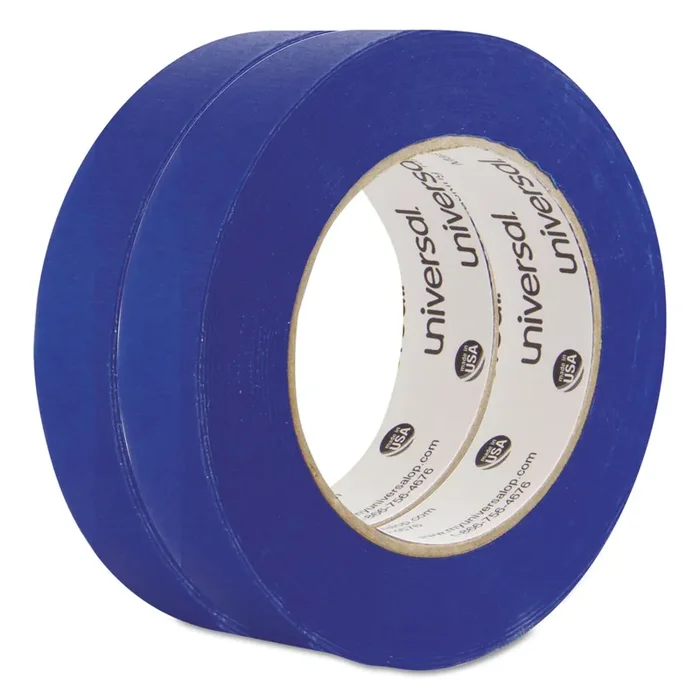 Universal® Premium Blue Masking Tape With Uv Resistance, 3″ Core, 24 Mm X 54.8 M, Blue, 2/pack