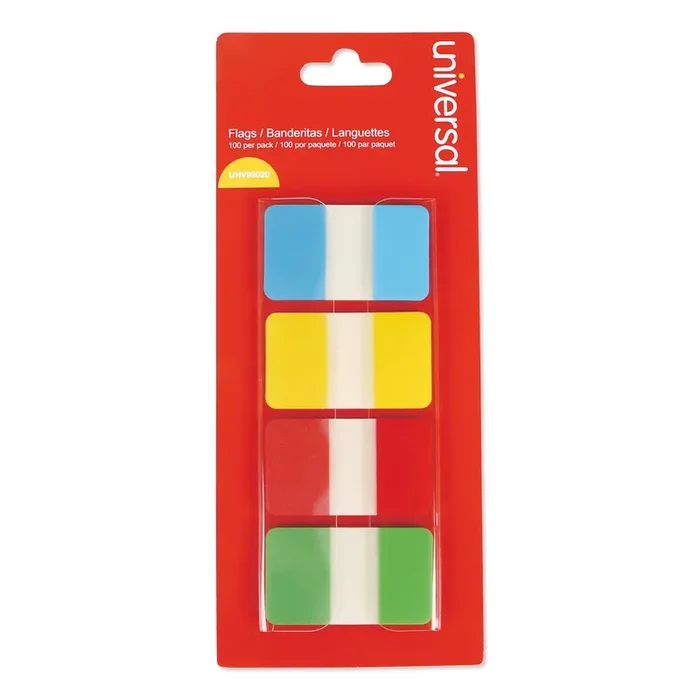 Universal® Self Stick Index Tab, 1″, Assorted Colors, 100/pack