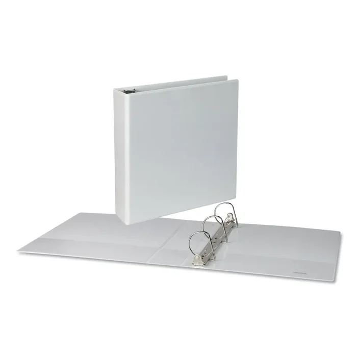 Universal® Slant D-Ring View Binder, 3 Rings, 2″ Capacity, 11 x 8.5, White, 4/Pack