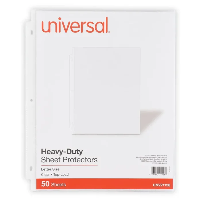 Universal® Top-Load Poly Sheet Protectors, Heavy Gauge, Clear, 50/pack
