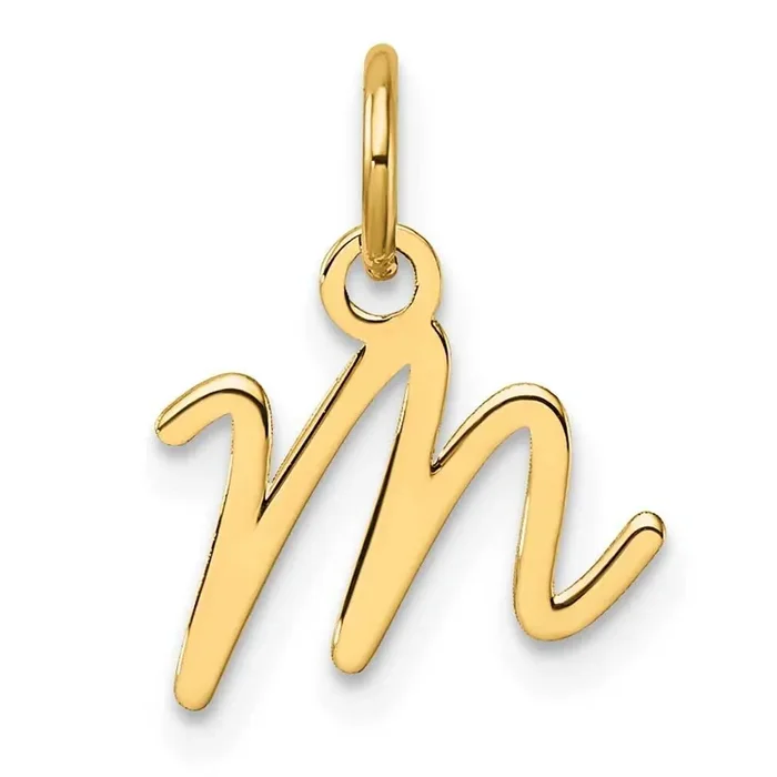 Uppercase Letter M Initial Charm 14k Gold XNA1467Y/M