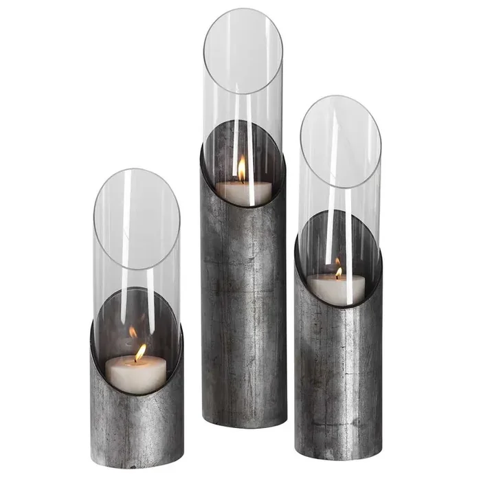 Uttermost – Karter Iron & Glass Candleholders Set/3 – 17518