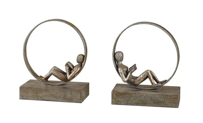 Uttermost – Lounging Reader Antique Bookends Set/2 – 19596