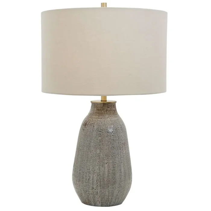 Uttermost – Monacan Gray Textured Table Lamp – 28484-1