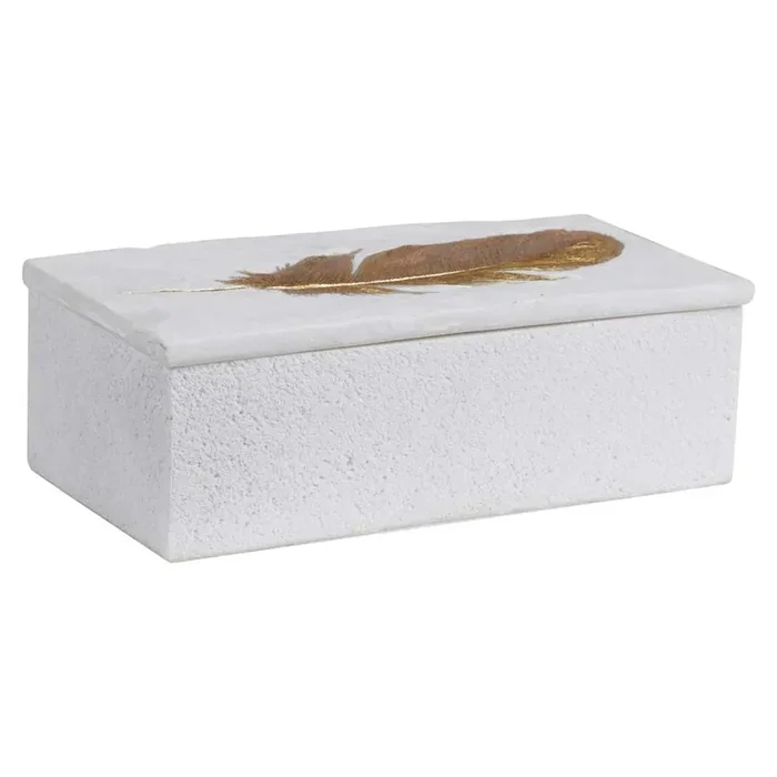 Uttermost – Nephele White Stone Box – 17724