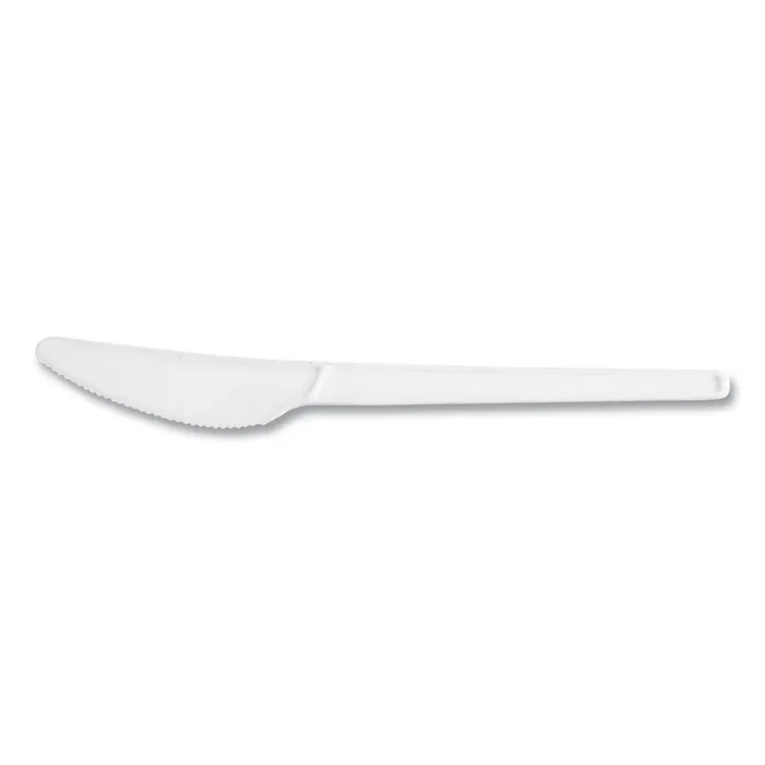 Vegware™ CPLA Cutlery, General Purpose Knife, Plastic, White, 1,000/Carton