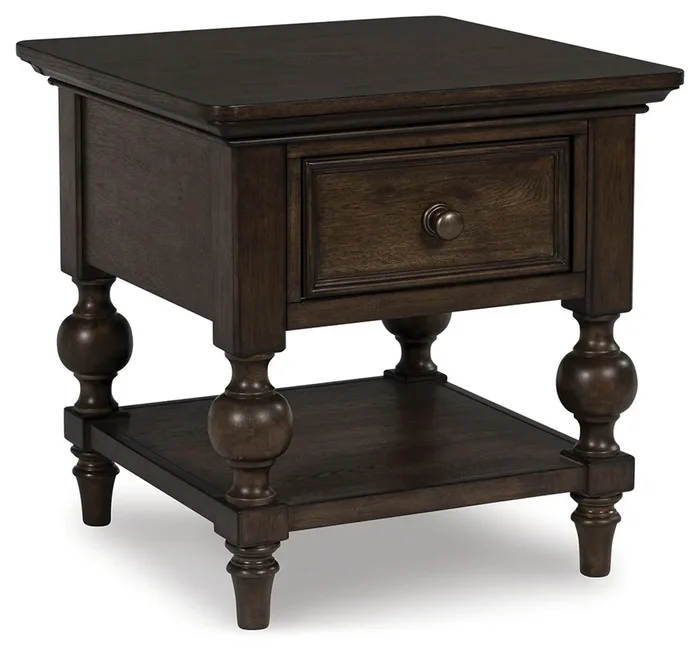 Veramond – Square End Table – Dark Brown