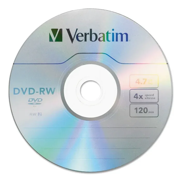 Verbatim® DVD-RW Rewritable Disc, 4.7 GB, 4x, Spindle, Silver, 30/Pack
