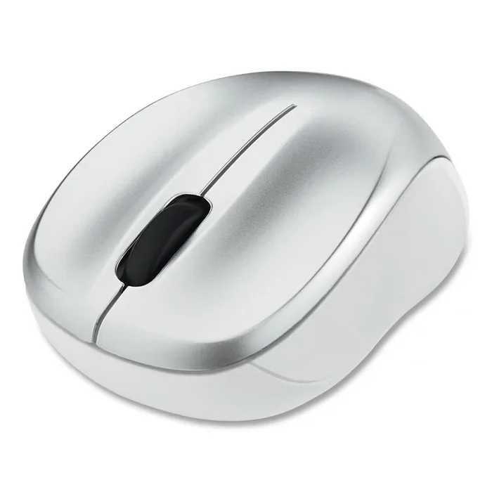 Verbatim® Silent Wireless Blue Led Mouse, 2.4 Ghz Frequency/32.8 Ft Wireless Range, Left/right Hand Use, Silver