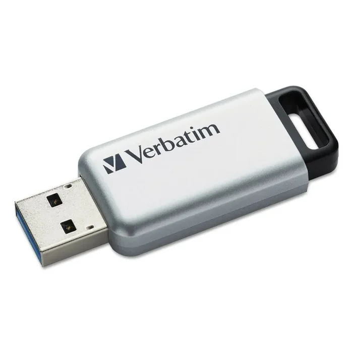 Verbatim® Store ‘n‘ Go Secure Pro Usb Flash Drive With Aes 256 Encryption, 32 Gb, Silver