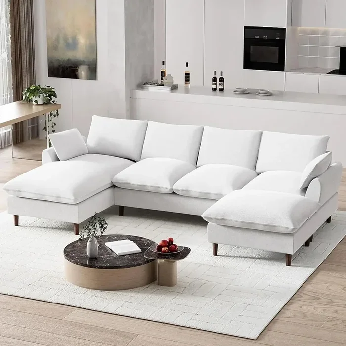 VETRA 112″ Modular Sectional Cloud Sofa White
