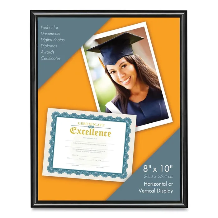 Victory Light U-Channel Document Frame, 8 X 10, Black