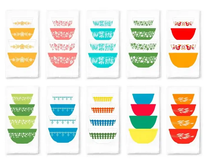 Vintage Pyrex Bowl Tea Towel