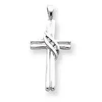 Vs Diamond Cross Pendant 14k White Gold XP760WVS