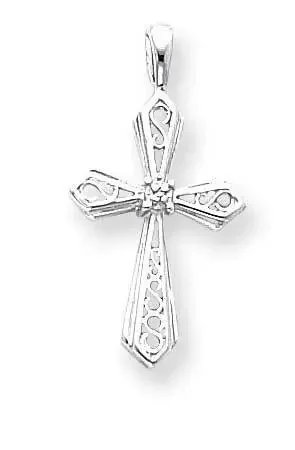 Vs Diamond Cross Pendant 14k White Gold XP763WVS