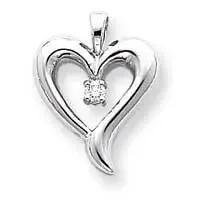 Vs Diamond Heart Pendant 14k White Gold XP571WVS