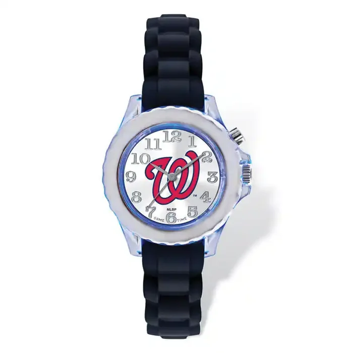 Washington Nationals Flash Black Watch Strap Youth XWM2318