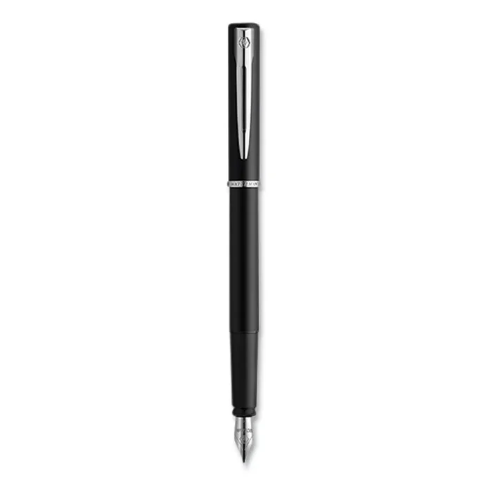 Waterman Allure Fountain Pen, Fine Point, Blue Ink, Black/Silver Barrel