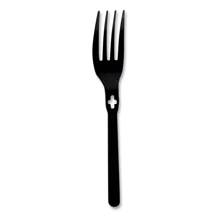 WeGo Fork WeGo Polystyrene, Fork, Plastic, Black, 1,000/Carton