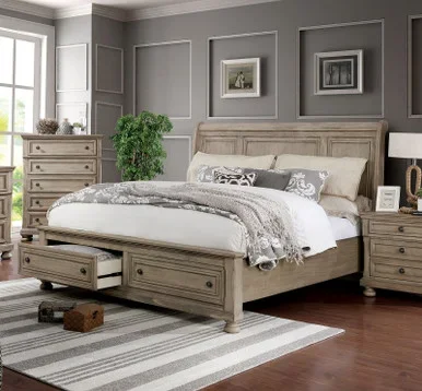 WELLS E.King Bed, Gray / CM7568EK-BED
