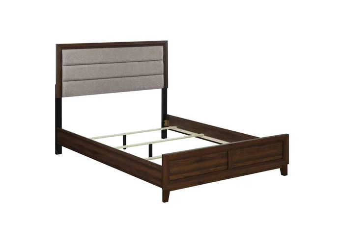 Welsley 50-inch Upholstered Queen Bed Walnut