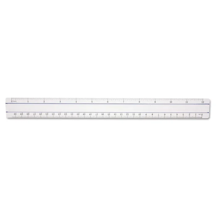Westcott® 12″ Magnifying Ruler, Standard/metric, Plastic, Clear