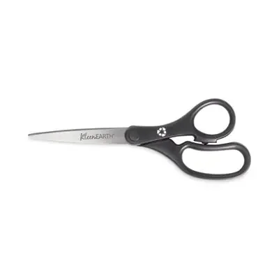 Westcott® KleenEarth Basic Plastic Handle Scissors, 8″ Long, 3.25″ Cut Length, Straight Black Handle, 3/Pack