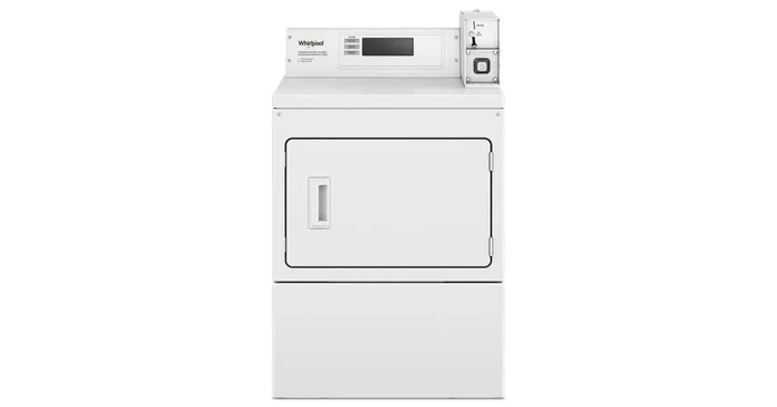 WHIRLPOOL Commercial Electric Dryer with Factory Installed Coin Drop & Coin Box CEM2779JQ | Valley F…