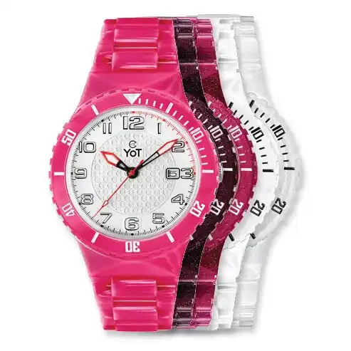White Clear Pink Brown Red Watch Set YoT Interchangeable 5 Bands XWA5678