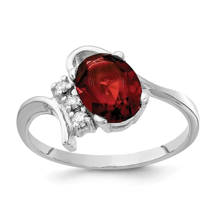 White Garnet Diamond ring 14k Gold Y2217GA/AA