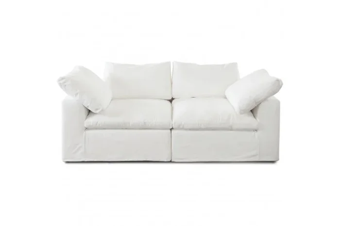 Willow 2PC Modular Sofa in White Linen Fabric