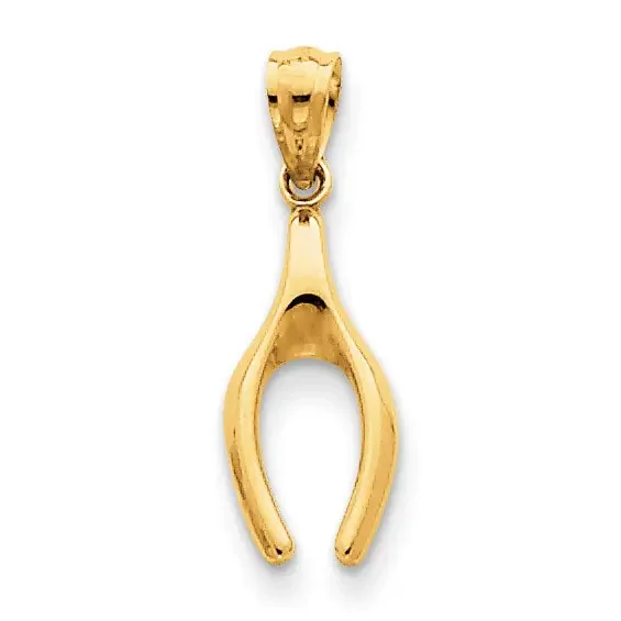 Wish Bone Pendant 14k Gold YC484