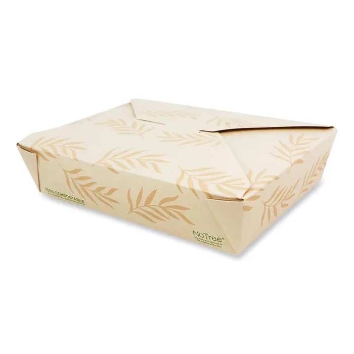 World Centric® No Tree Folded Takeout Containers, 50 oz, 6.2 x 8.5 x 1.85, Natural, Sugarcane, 200/Carton