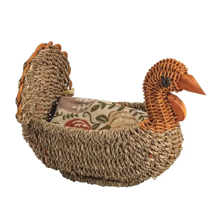 Woven Turkey Turkey Bread Basket