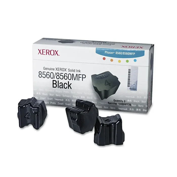 Xerox® 108r00726 Solid Ink Stick, 3,400 Page-Yield, Black, 3/box